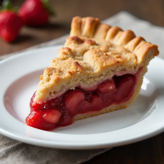 Crumb-Topped Strawberry Rhubarb Pie