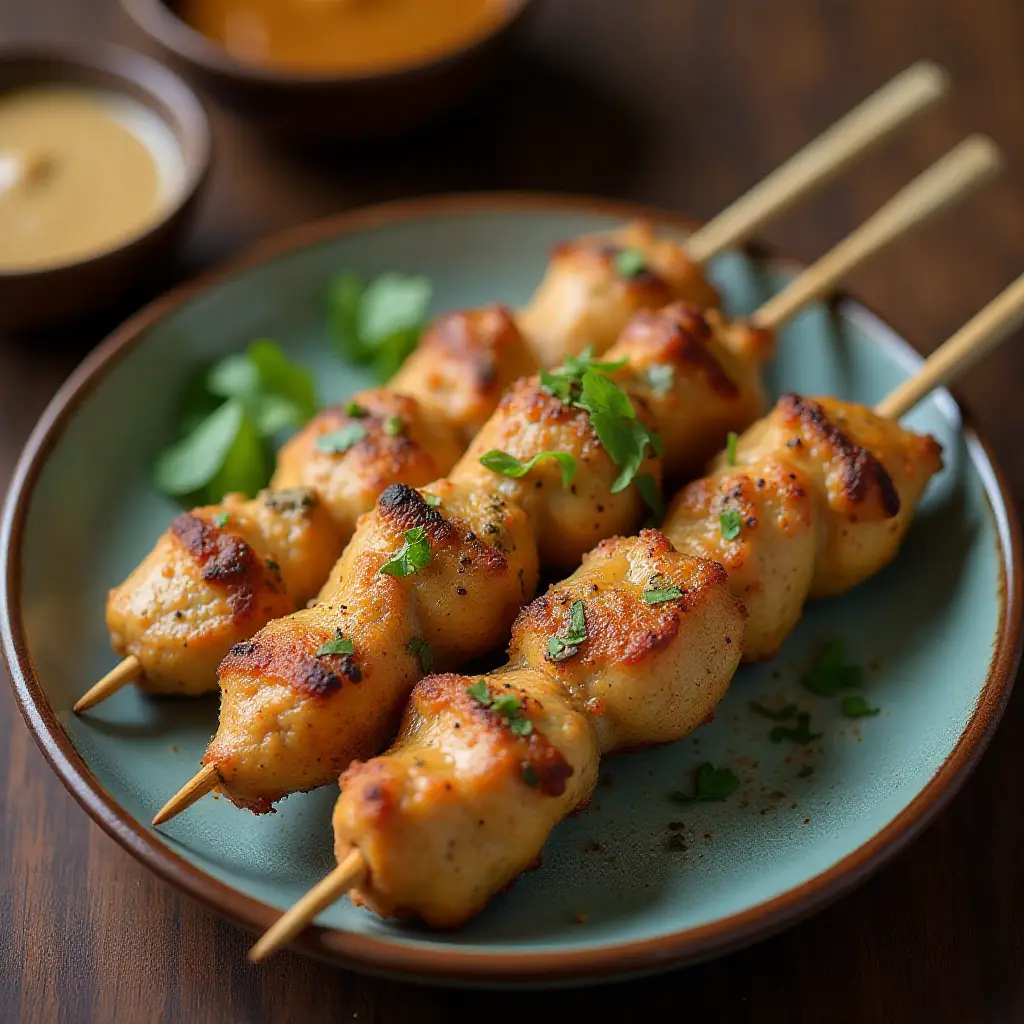 Indonesian Chicken Skewers with Peanut Sauce