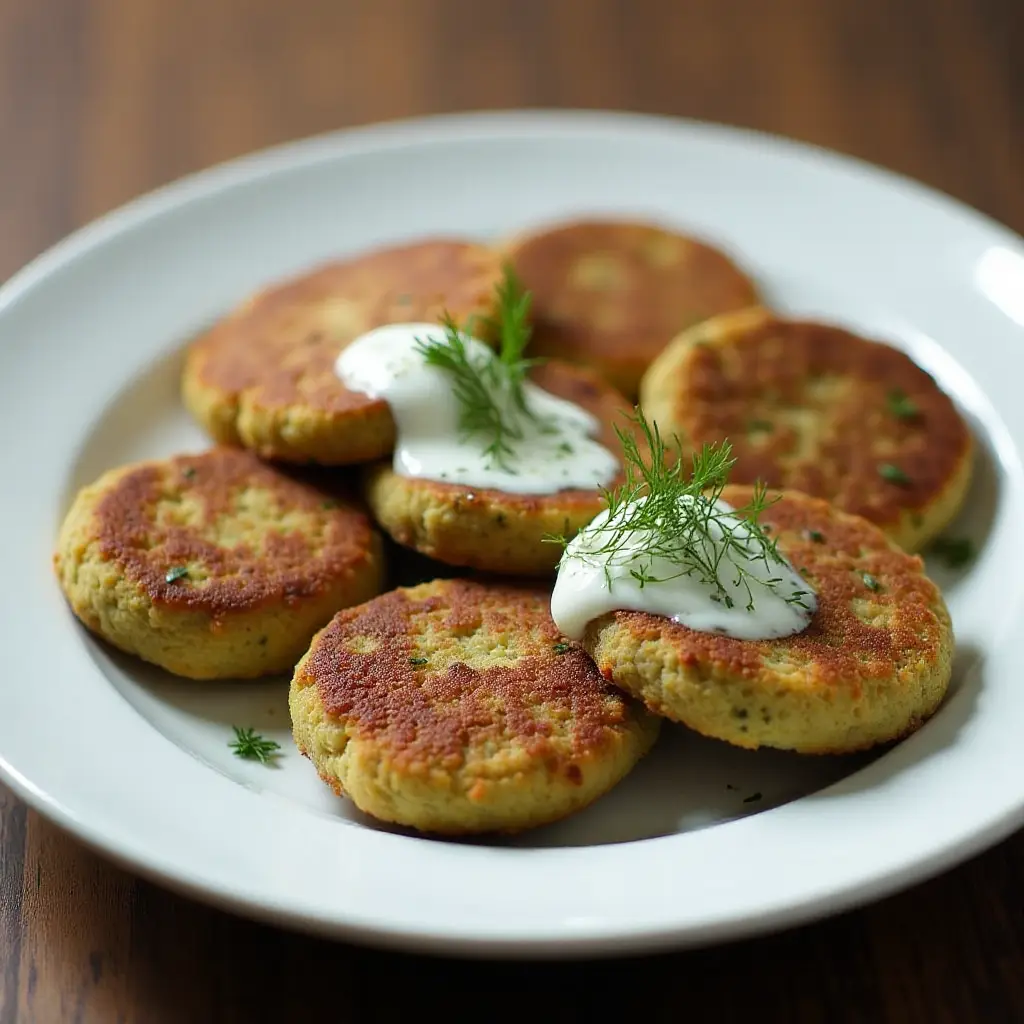 Falafels with Yogurt-Dill Sauce