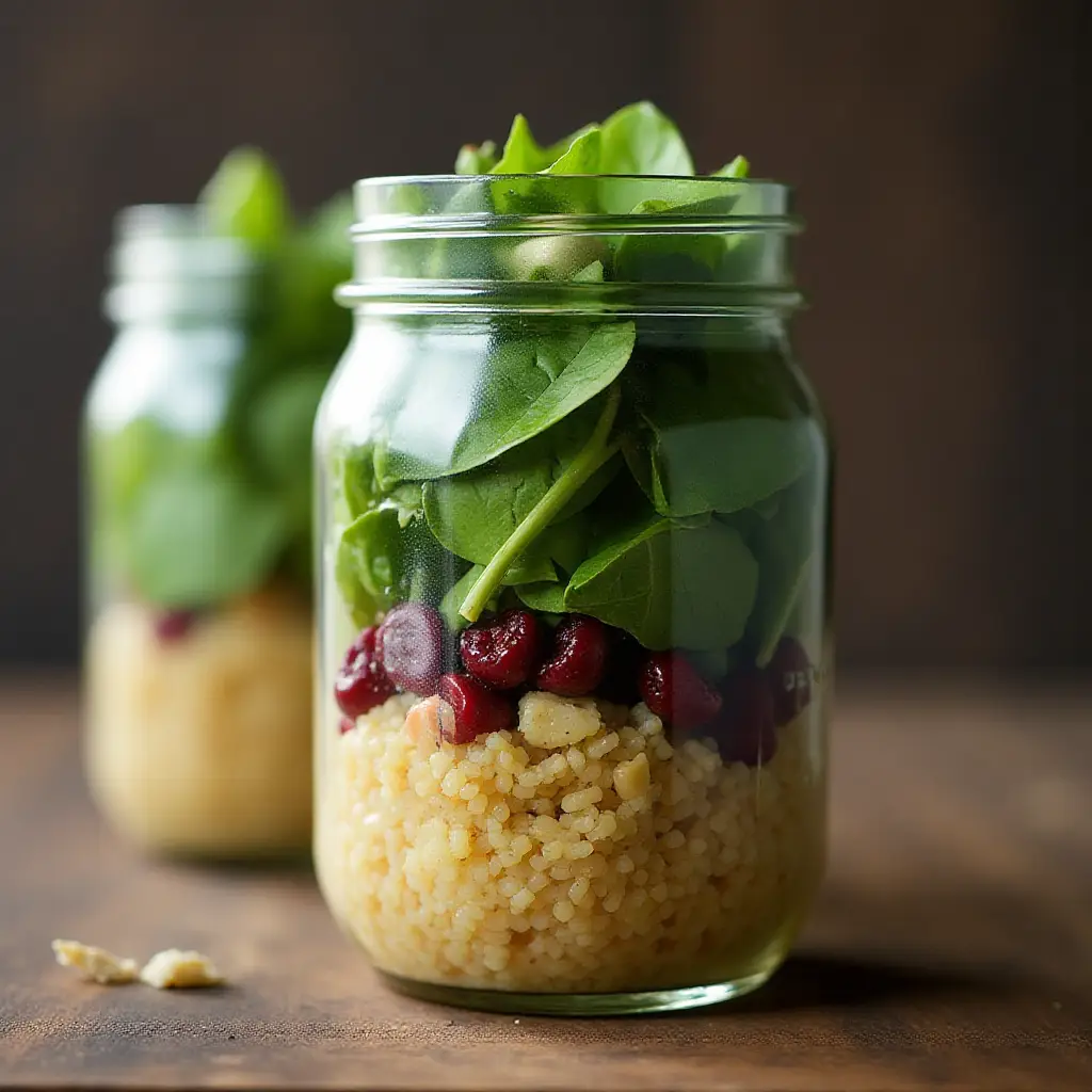 Make-Ahead Spinach Salad in a Jar