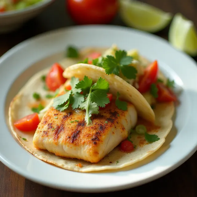 Grilled Fish Tacos with Chipotle-Lime Dressing