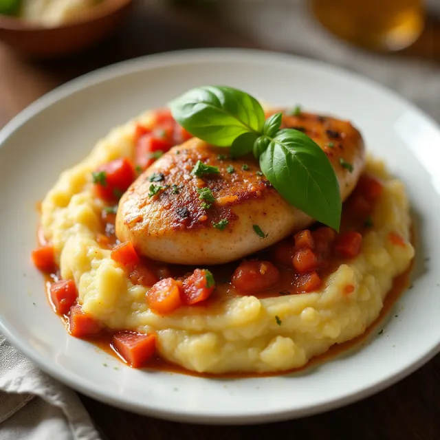 Chicken Cacciatore with Creamy Mashed Potatoes