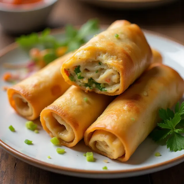 Easy Chicken Curry Egg Rolls