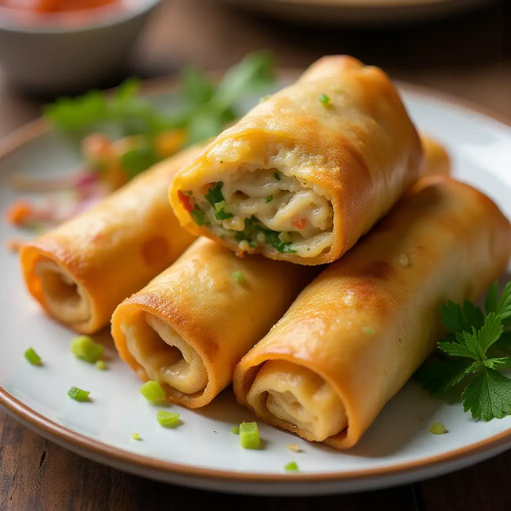 Easy Chicken Curry Egg Rolls