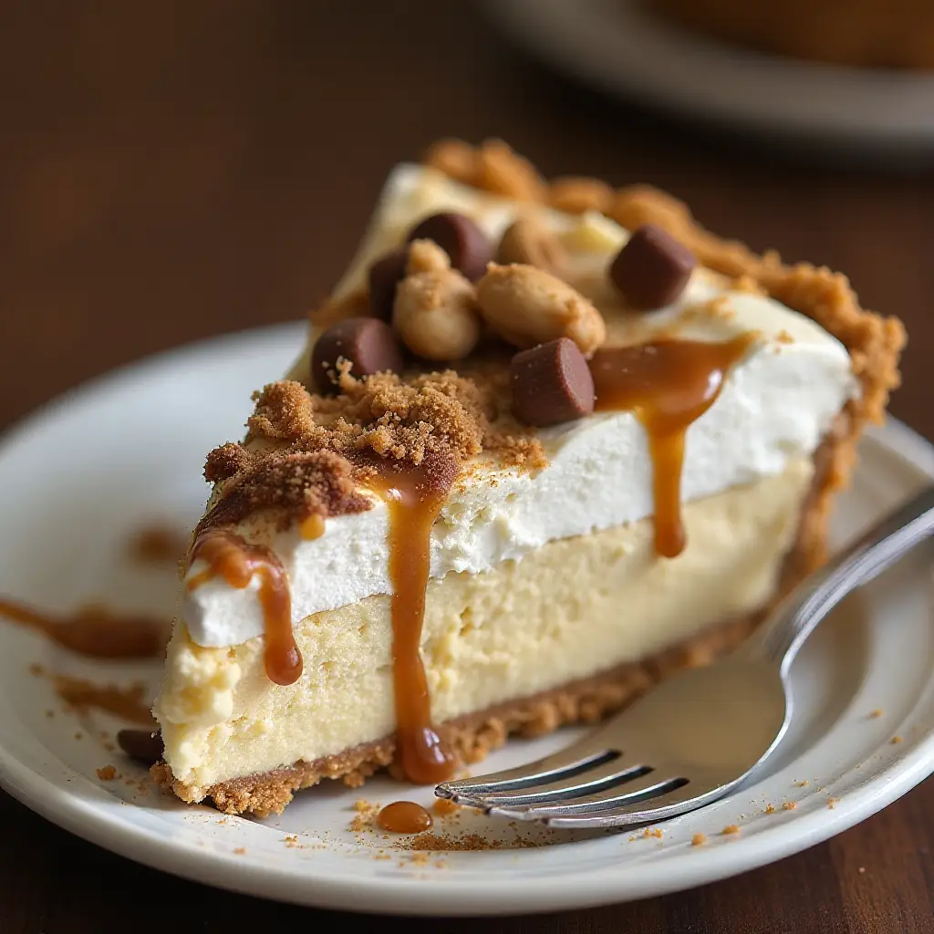 No-Bake Snickers Pie