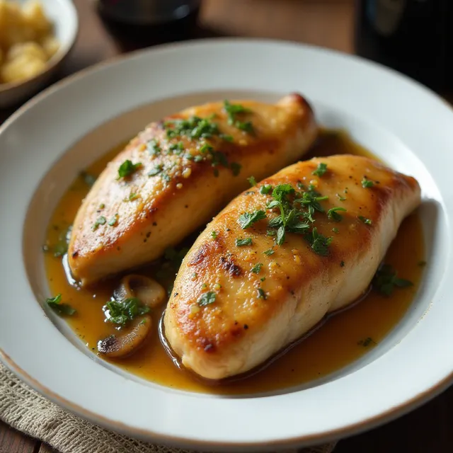 Chicken with Chanterelle Mushrooms and Marsala Wine