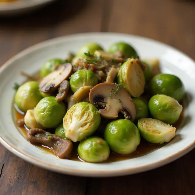 Brussels Sprouts with Mushroom Sauce