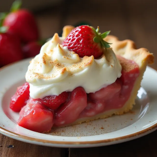 Strawberry Rhubarb Cream Pie