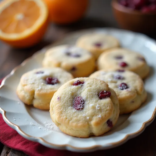 Cranberry-Orange Shortbread Cookies