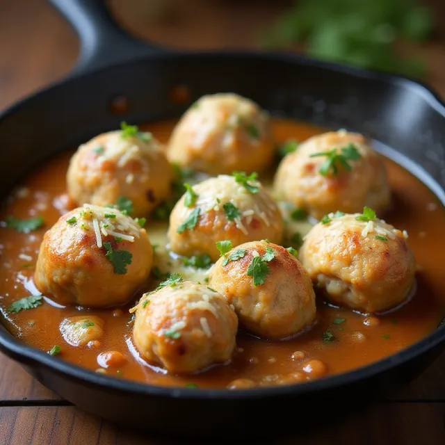 French Onion Chicken Meatballs