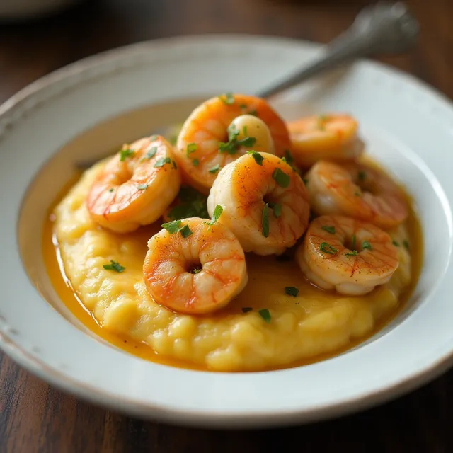Garlic Shrimp and Cheesy Grits