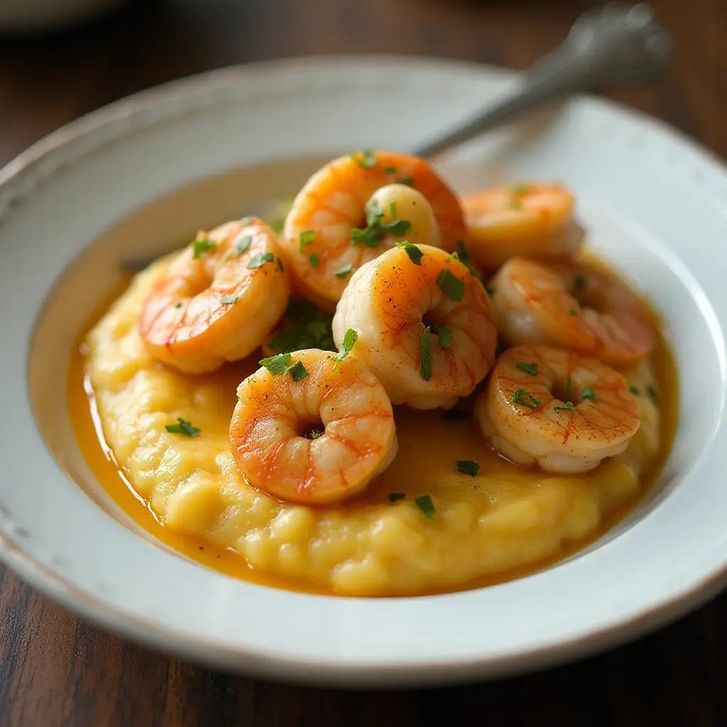 Garlic Shrimp and Cheesy Grits
