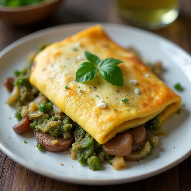 Portobello Pesto Egg Omelette