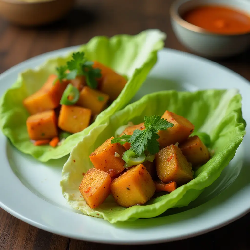 Thai Lettuce Cups with Red Curry Potatoes