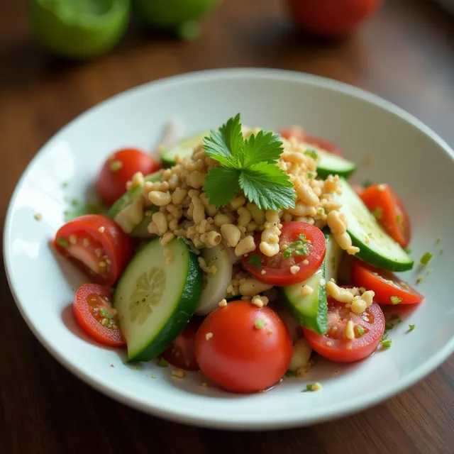 Cucumber Tomato Salad with Sweet Lime Vinaigrette