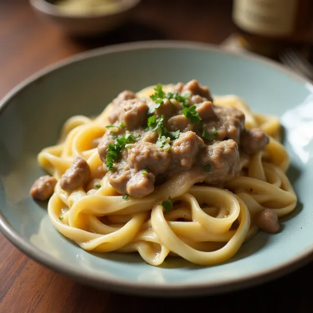 No Sour Cream Beef Stroganoff
