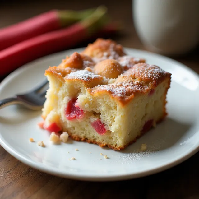 Almond Rhubarb Coffee Cake