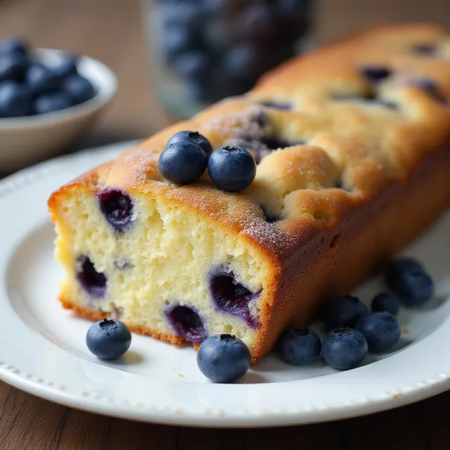 Cottage Cheese Blueberry Breakfast Cake