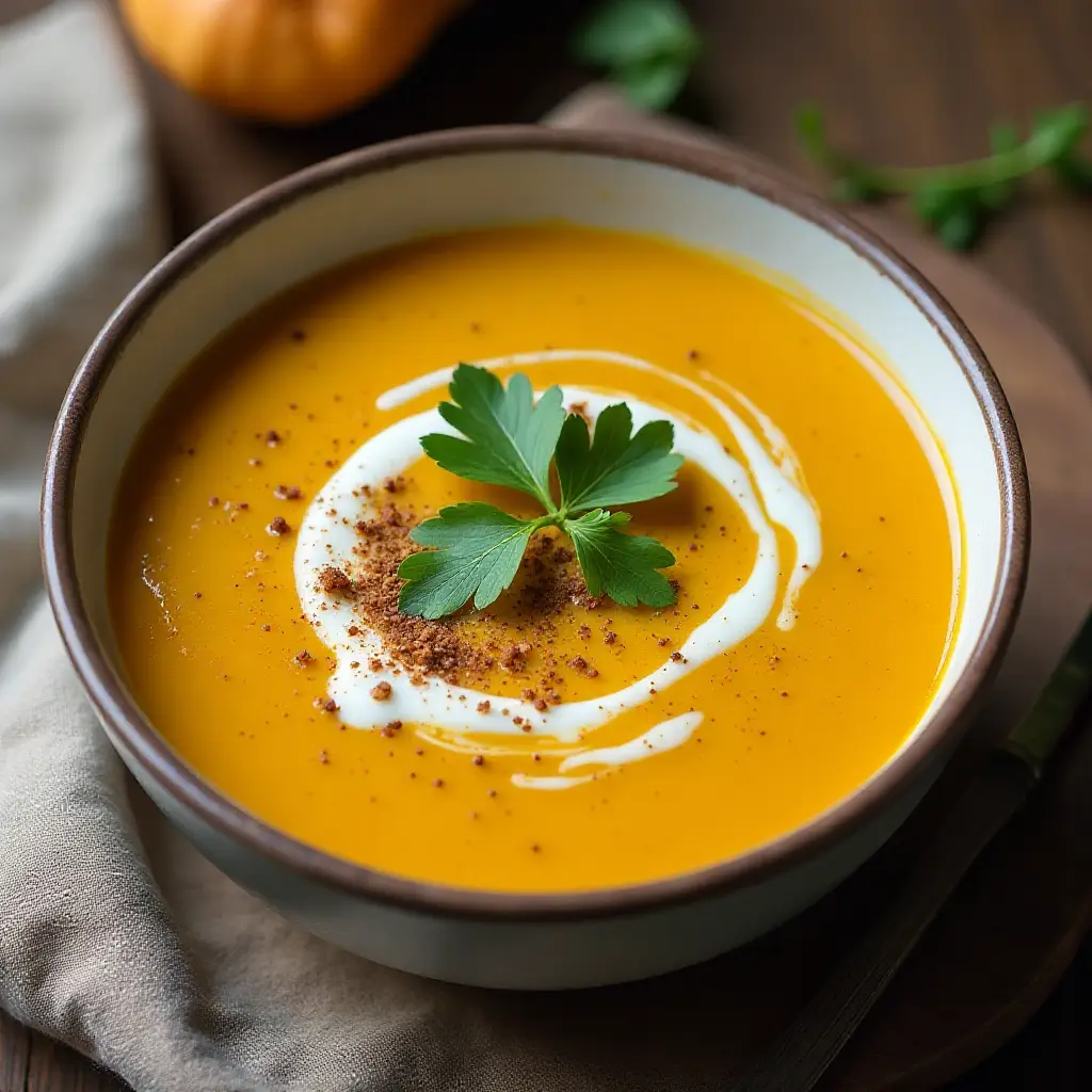 Roasted and Curried Butternut Squash Soup