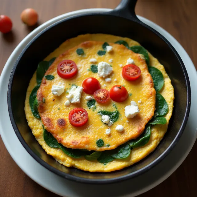 Spinach, Tomato, and Feta Egg White Omelette