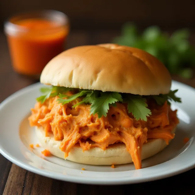 Slow Cooker Buffalo Chicken Sandwiches