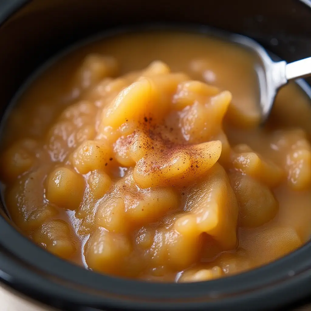 Slow Cooker Cider Applesauce (No Sugar Added)