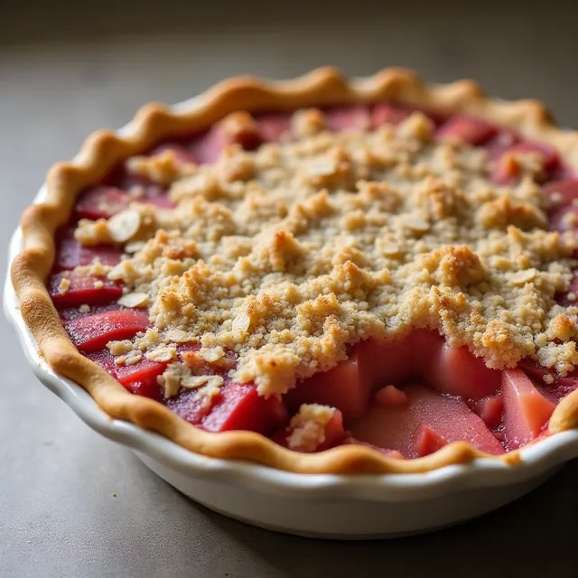 Evie's Rhubarb Pie with Oatmeal Crumble