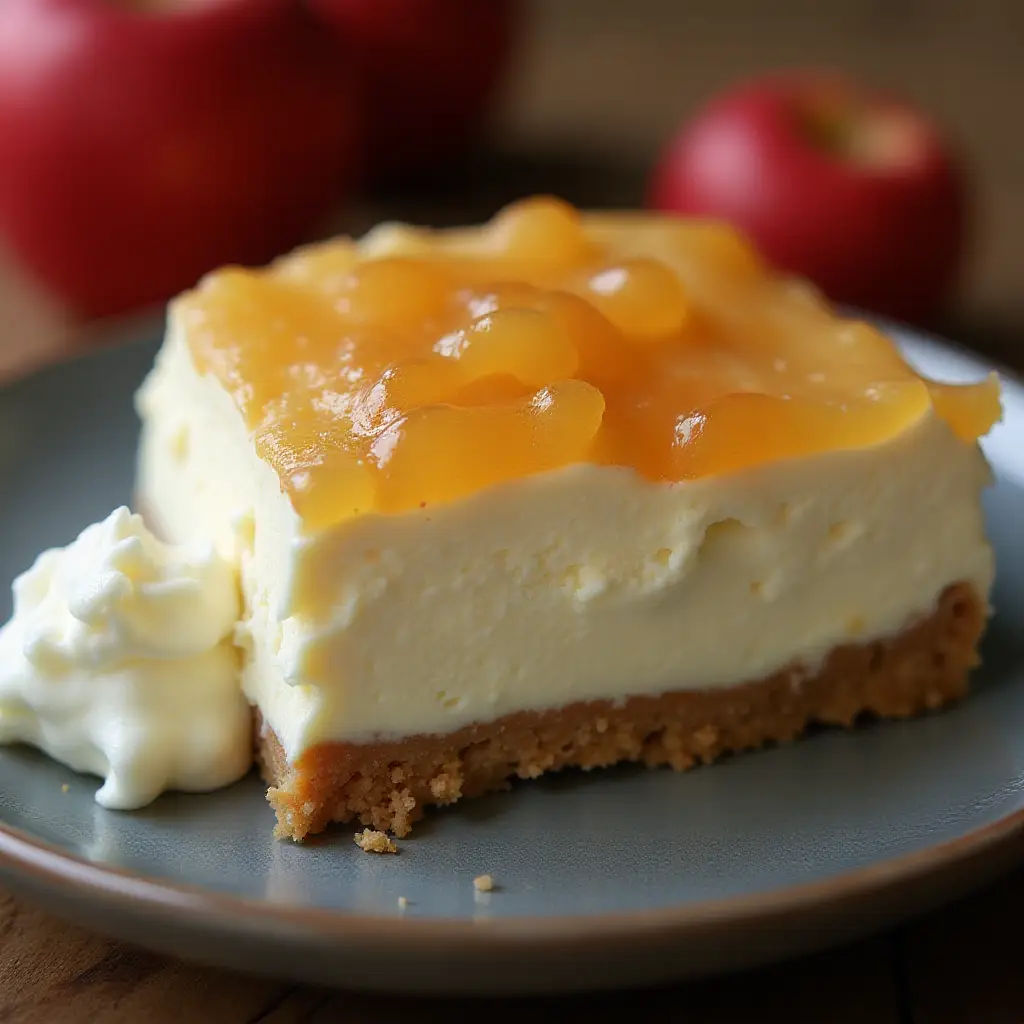 No-Bake Cheesecake with Cool Whip and Apples