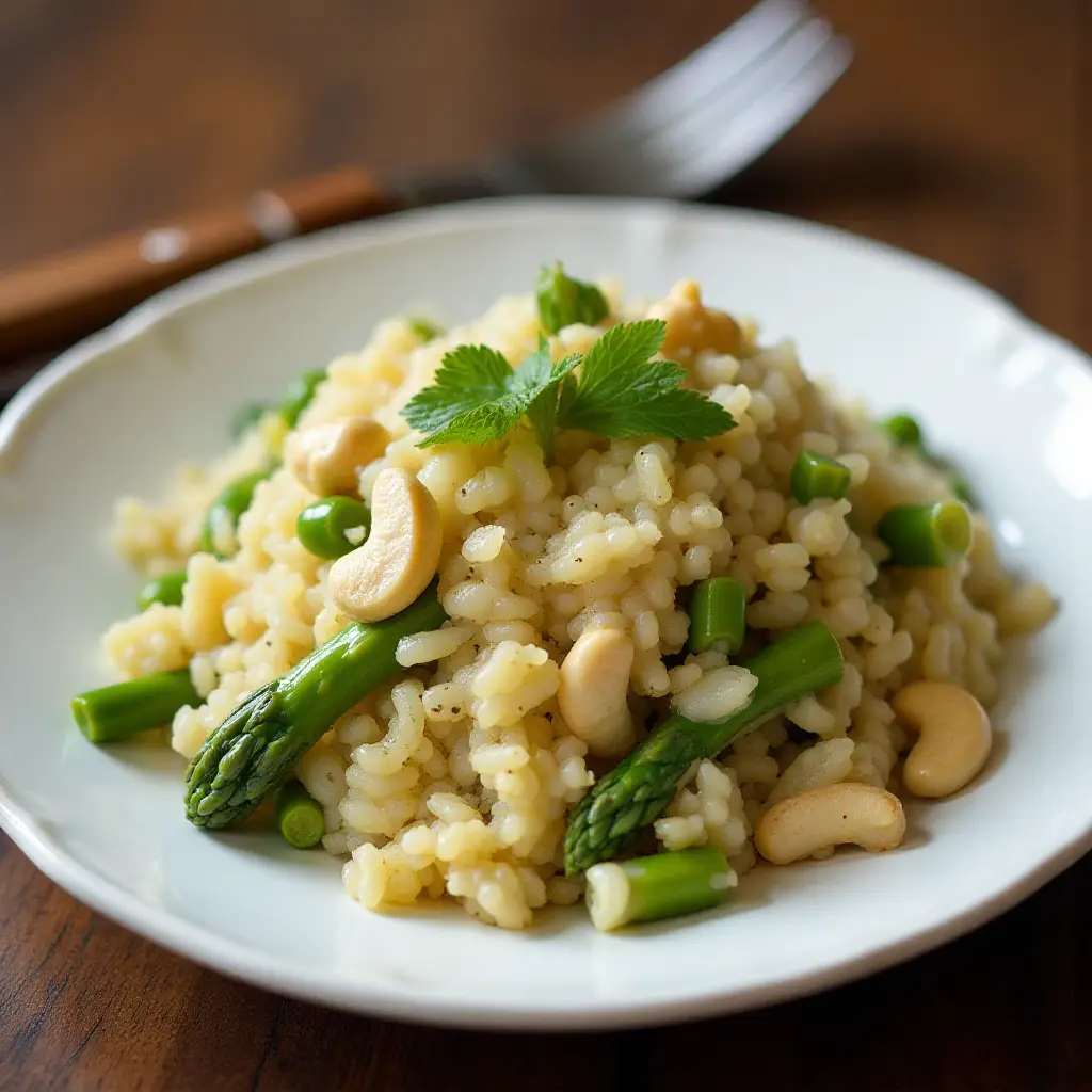 Asparagus Cashew Rice Pilaf