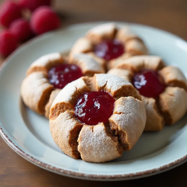 Raspberry Molasses Crinkles
