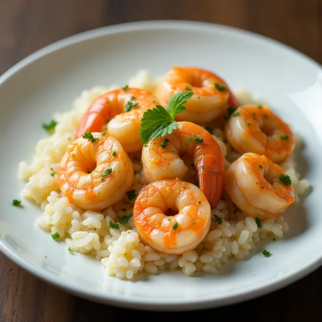 Shrimp Scampi with Rice