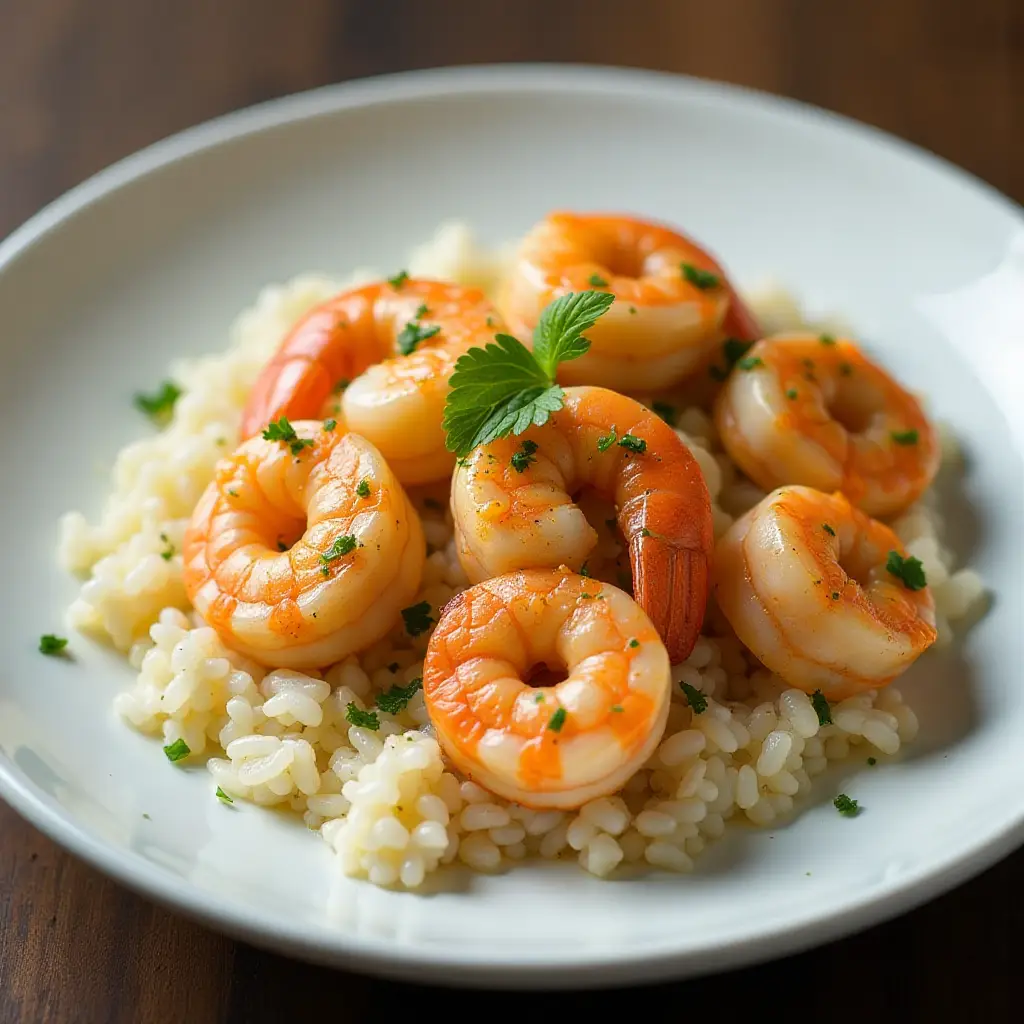 Shrimp Scampi with Rice