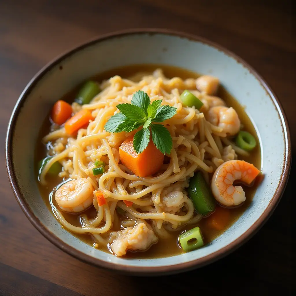 Filipino Pancit Bihon with Canton