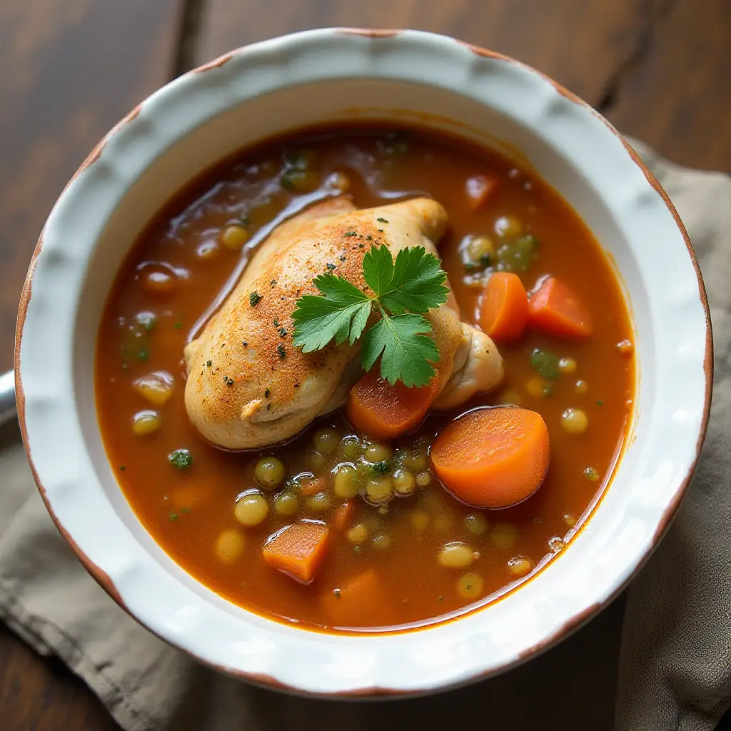 Slow Cooker Chicken and Lentil Soup