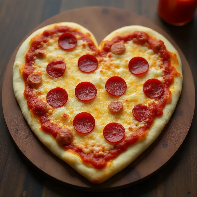 Heart-Shaped Pizza