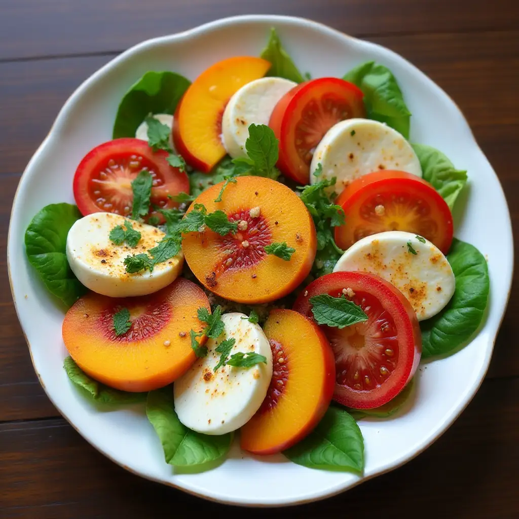 Peach and Tomato Caprese Salad