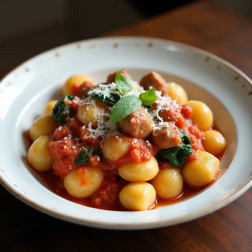 Gnocchi with Sausage in Vodka Sauce
