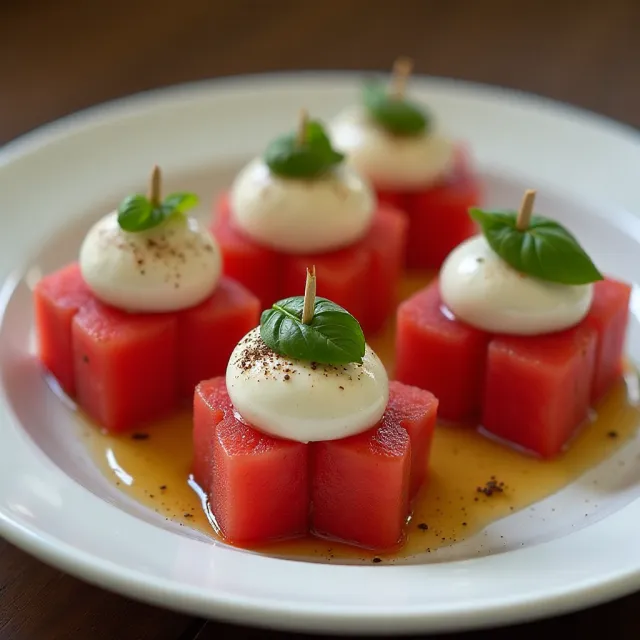 Watermelon Caprese Appetizer