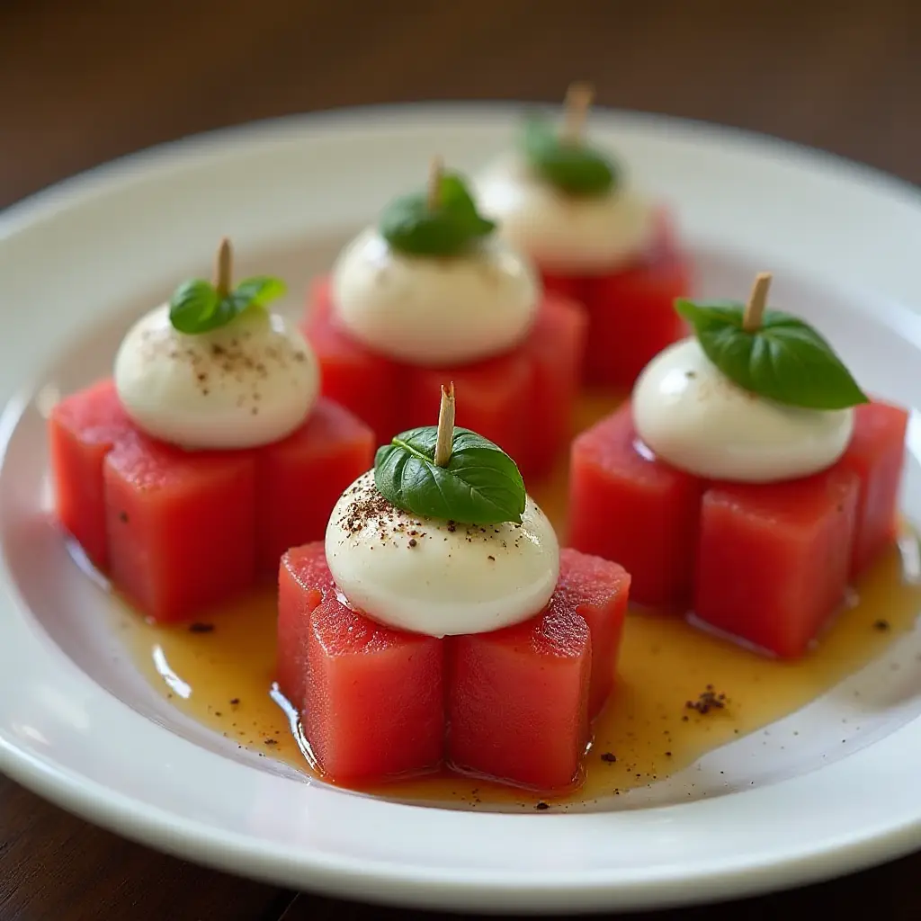 Watermelon Caprese Appetizer