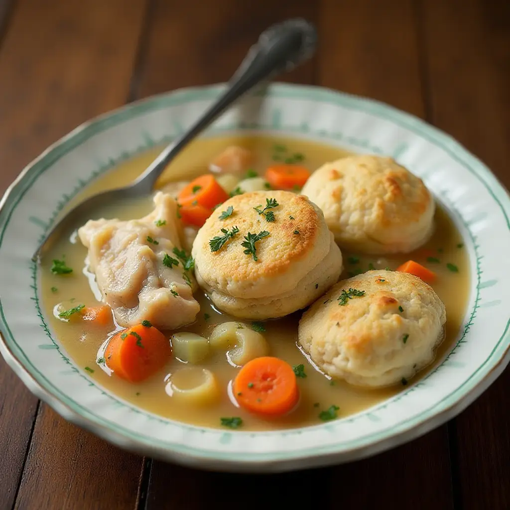 Chicken and Dumplings with Biscuits