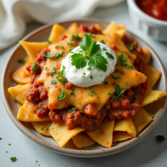 Beefy Lasagna Nachos