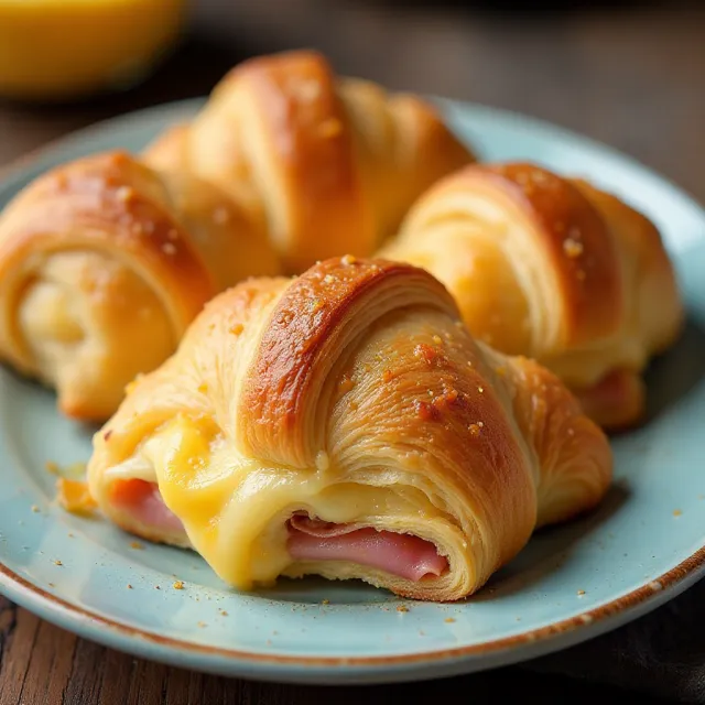 Ham and Cheese Croissant Casserole