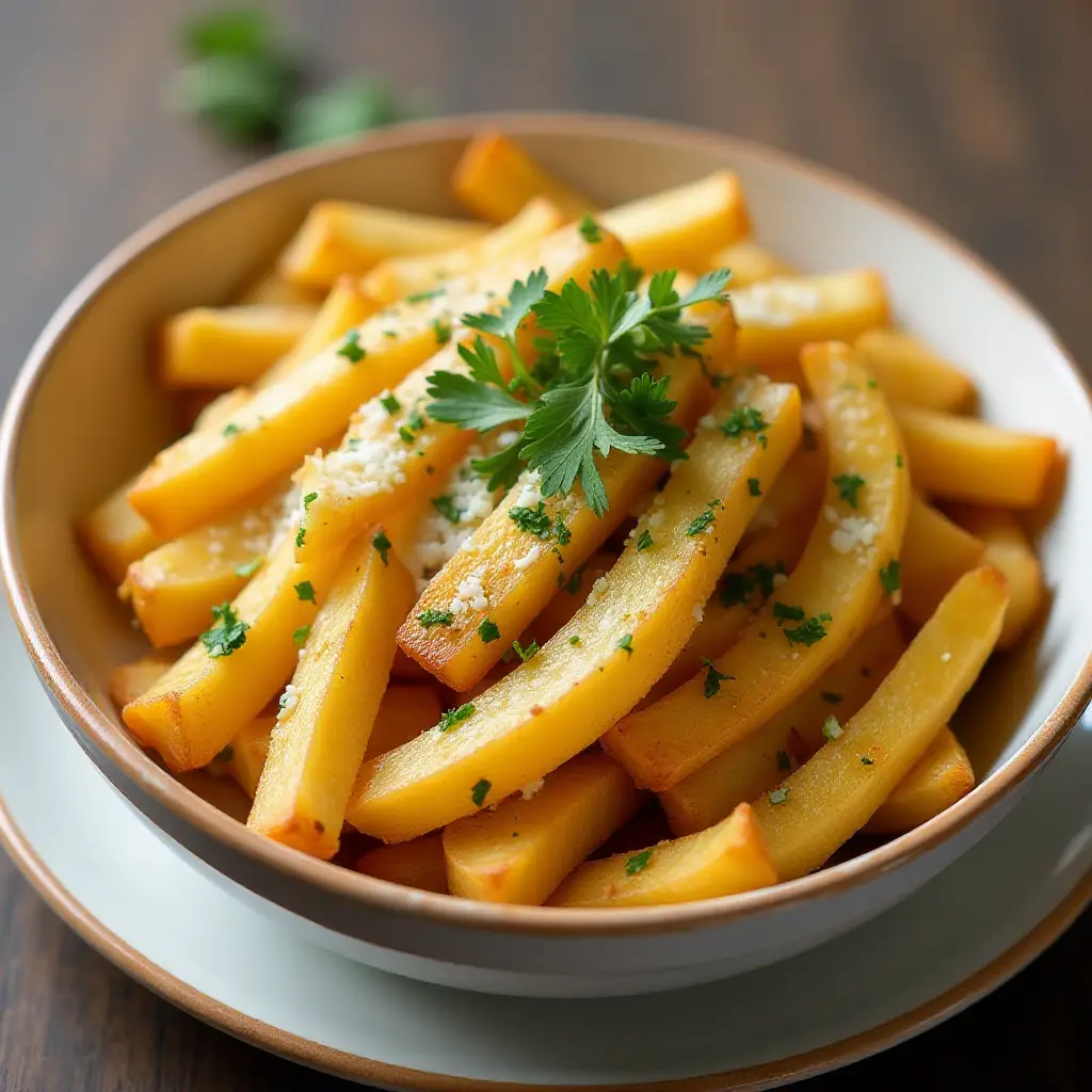 Oven-Baked Garlic and Parmesan Fries