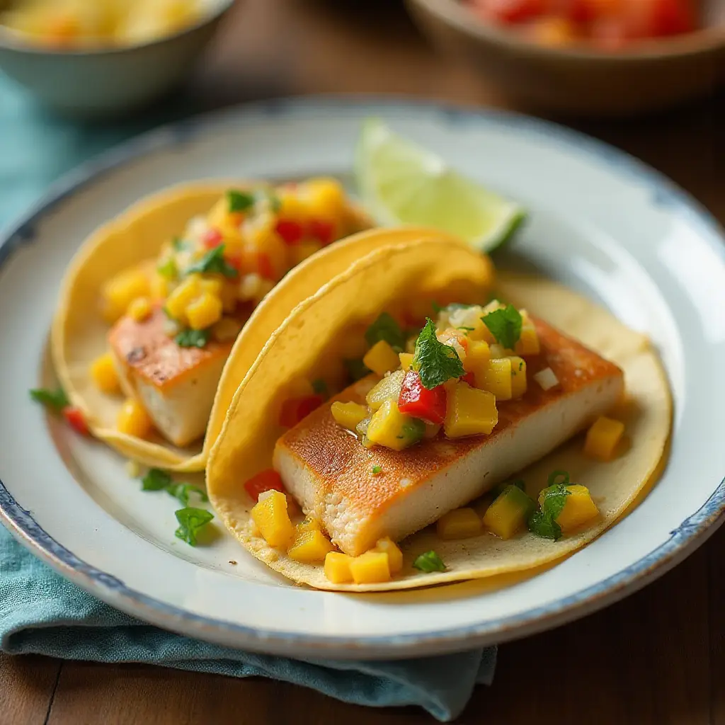 Fish Tacos with Mango Salsa