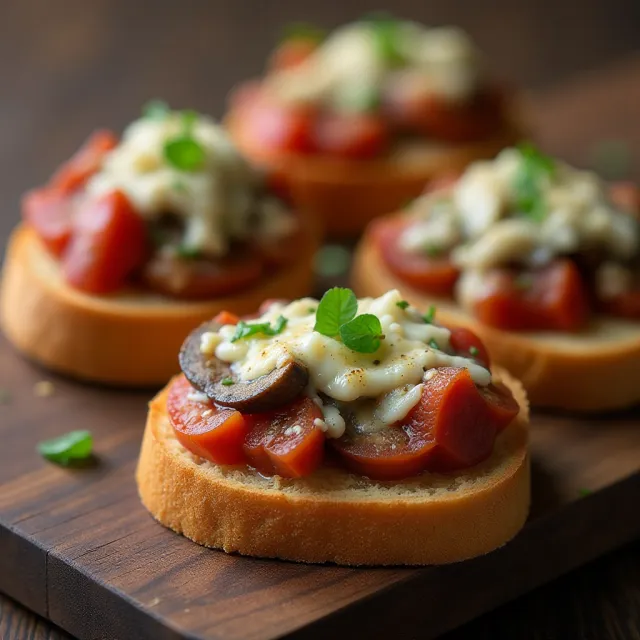 Mushroom and Tomato Bruschetta