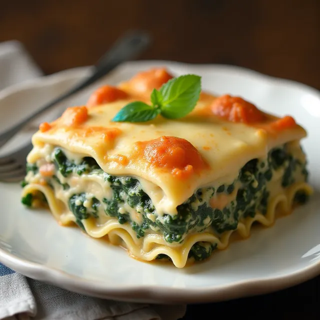 Easy Spinach Lasagna with White Sauce
