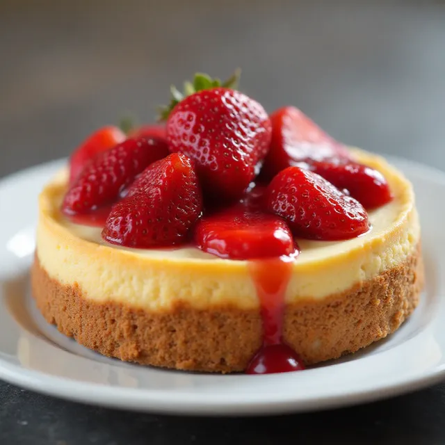 Perfect Cheesecake with Strawberry Topping