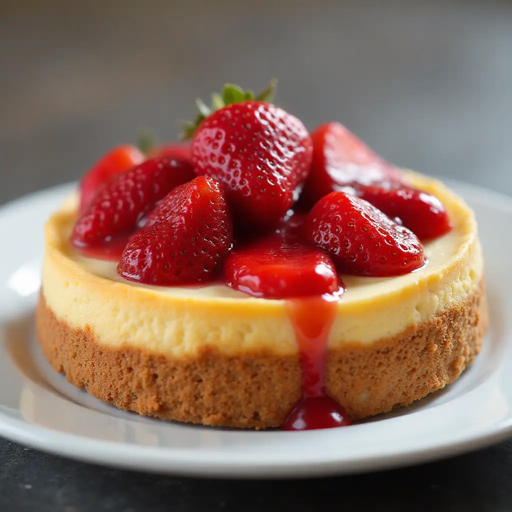 Perfect Cheesecake with Strawberry Topping
