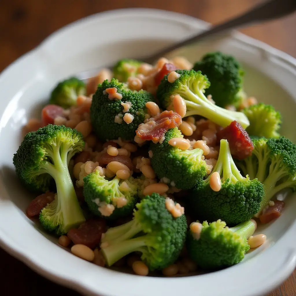 Bacon Broccoli Salad with Raisins and Sunflower Seeds