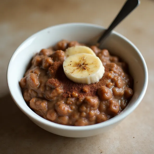 Reduced-Calorie Chocolate Banana Oatmeal